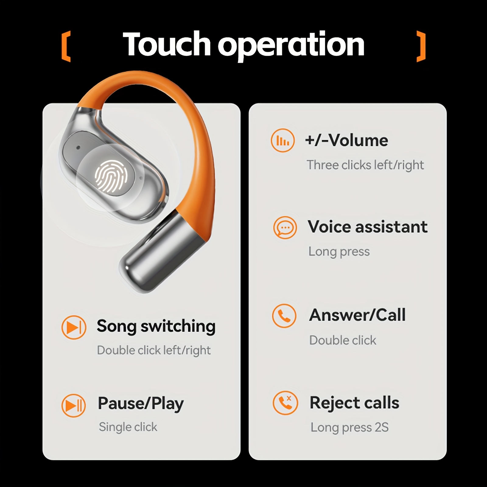 2025 new rotating wireless headphones with power display type c charging port touch operation high fidelity hd   compatible with all smartphones suitable for meetings sports   gaming etc sports earbuds noise canceling earbuds details 2