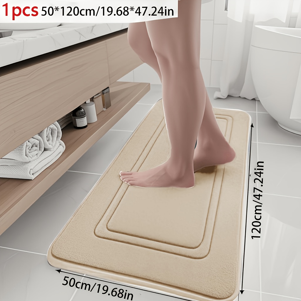 1pc quick dry memory foam bath mat non slip machine washable soft and comfortable for bathroom kitchen bedroom and laundry room   bathroom mat   decor carpet