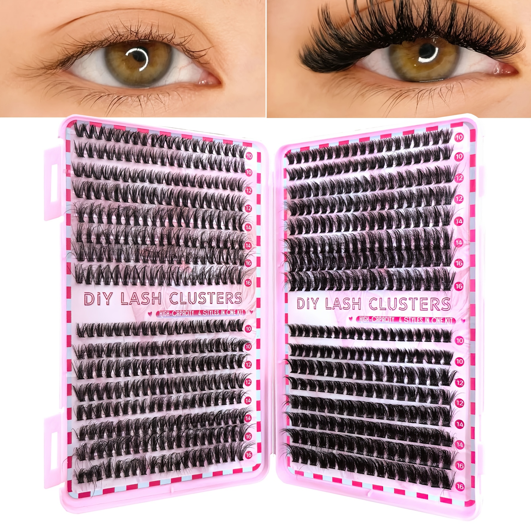 

640pcs Diy Eyelash Extension Kit - Reusable, & Fluffy Lashes In 30d+40d+60d+80d Party & Stage Makeup, Beginner-friendly