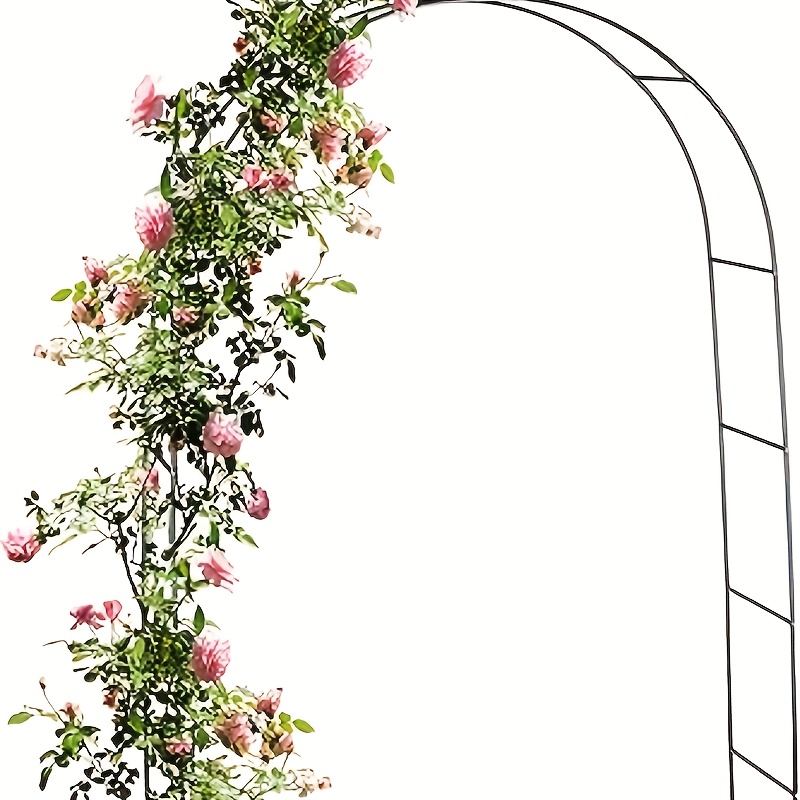 TEMU Treillis de Jardin Métallique et Pergola Arquée avec Cadre Robuste - Grille Extérieure Haute Résistance pour Plantes Grimpantes, Arc de Mariage,