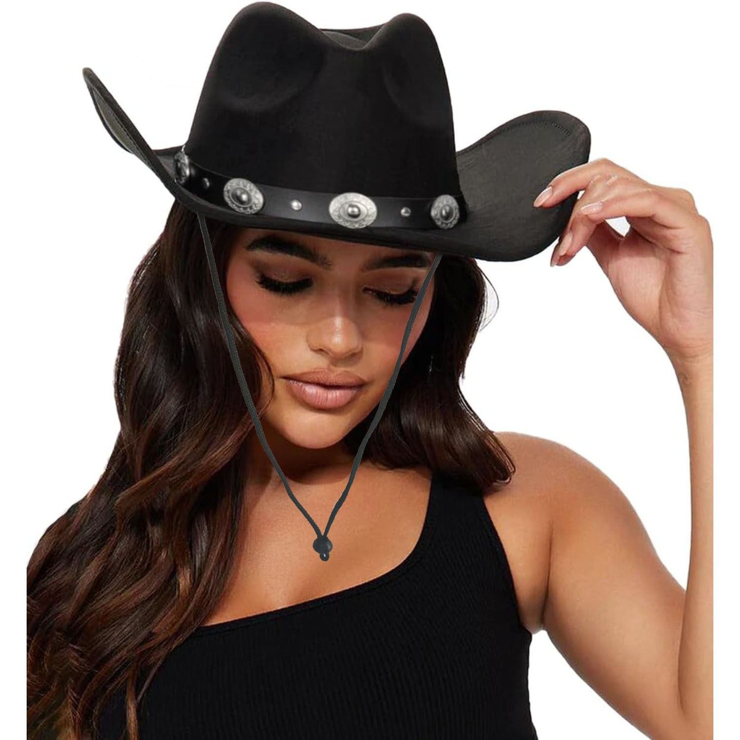 4937 Western Cowboy Hat For Men Women Cowboy Cowgirl Hat Outdoor Wide Brim Straw Cowboy Hat for Women Men Girls Roll up Wide Brim  main image 2