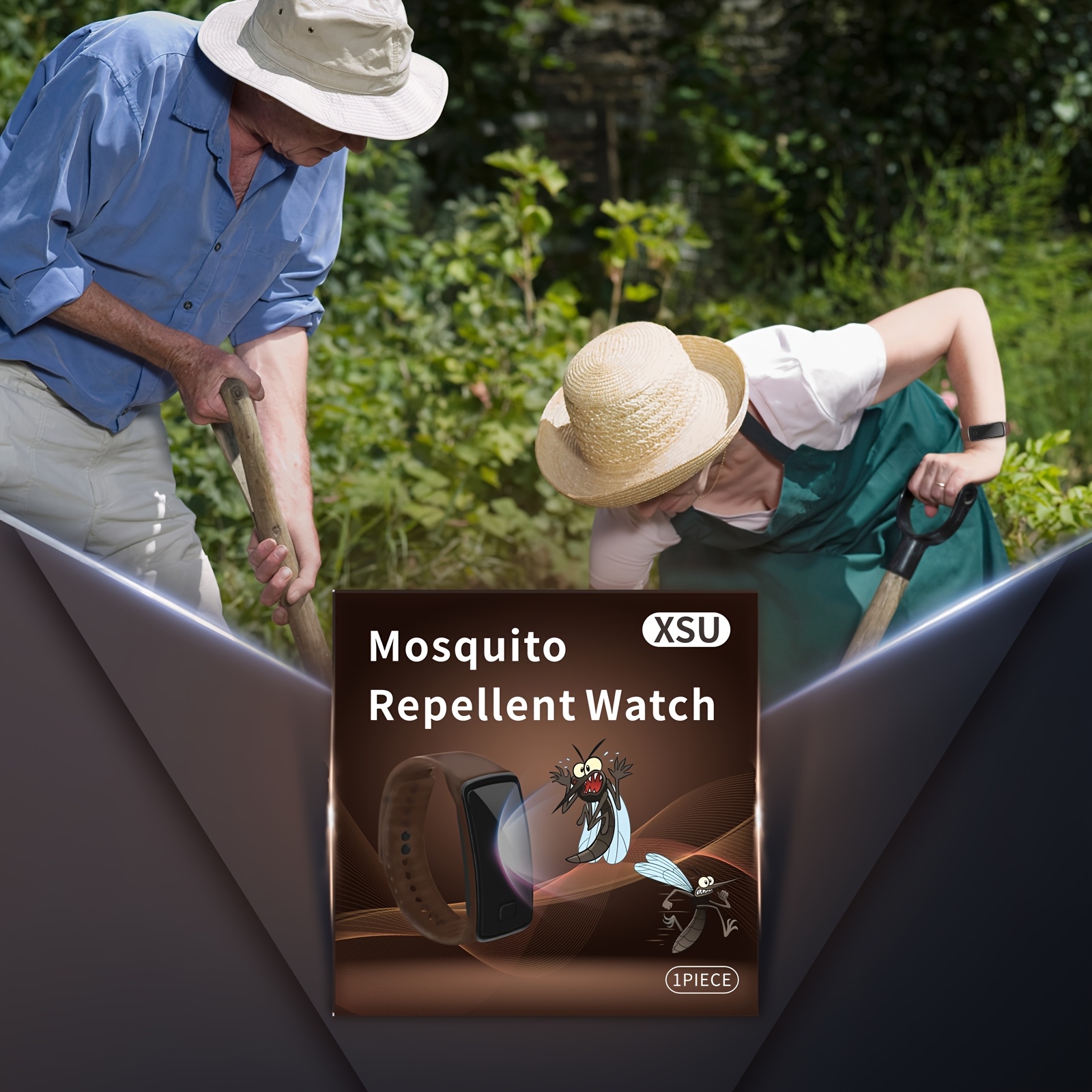 Zegarek i Opaska z Odstraszaczem Komarów - Elektroniczny Odstraszacz Owadów z Ochroną UV, Silikonowy Pasek dla Mężczyzn i Kobiet, Sporty na Świeżym Powietrzu, Turystyka, Kemping - Wysokiej Jakości Nietoksyczny Zabójca Komarów, Letni Sprzęt Outdoorowy | Akcesoria Outdoorowe | Wytrzymałe Urządzenie Elektroniczne
