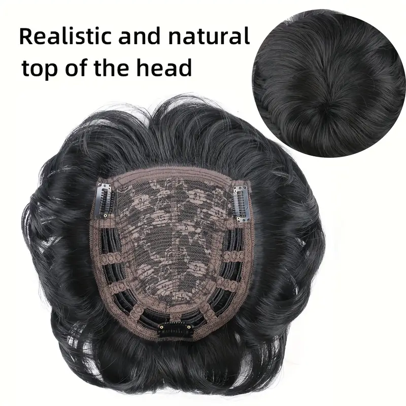 mens 4 inch thinning hair toppers with 3 clips natural looking synthetic hairpiece for easy application durable stylish hairpiece versatile hairpiece modern hairpiece hairpiece Product details 0