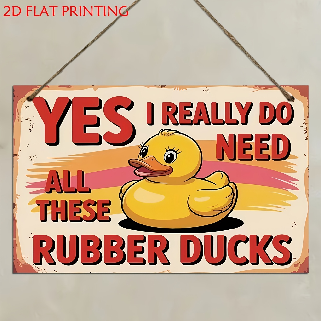 TEMU 2d Flat Wooden Decorative Sign, Single Pack, Humorous Duck Wall Art, Retro Style, With "yes, I Really Need All Ducks" Slogan, Suitable For Home