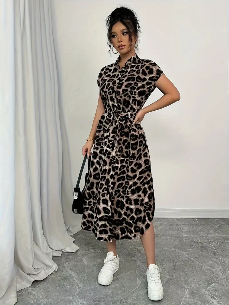 leopard print maxi dress with pockets A Day In Nice Maxi Dress Leopard
