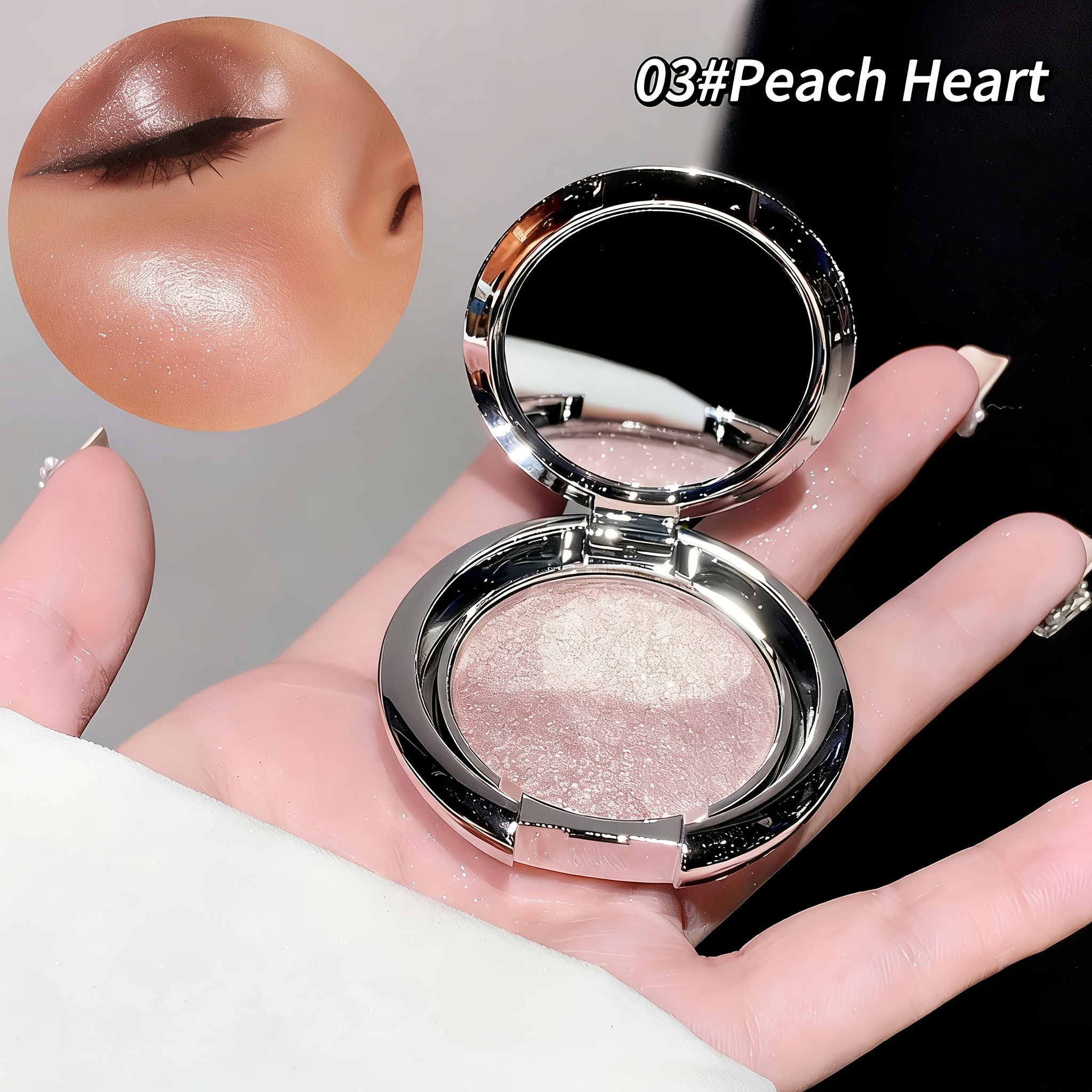 Fairy Shimmer, Starlight Crushed Diamond Highlighter Cream, Waterproof And Long-lasting, Concealing And Shaping, Enhance With Blush, Body Highlighter, Face Blush Highlighter Makeup