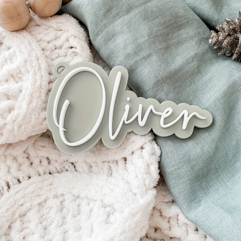 TEMU [custom Item] 1pc Custom Acrylic Name Christmas Party Decoration Personalized English Letter Sign Christmas Stocking Pendant Customizable Letter