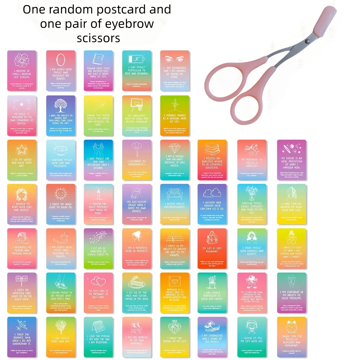 Image of 1 Stainless Steel Eyebrow Comb With Built-in Scissors+ 1 Random Postcard With A Random Design. Precise , And Durable. Makeup