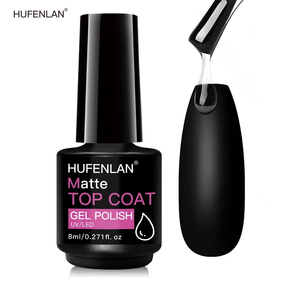 Image of Hufenlan 8ml Matte Gel -no Wipe Matte Soak Off Nail Lamp Polish Matte Christmas Nail Polish End And Long Lasting Gift Set For Women Kit