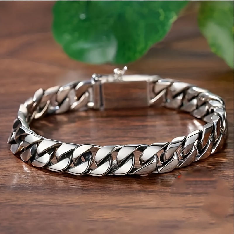 

Eternal Retro Cuban Chain Bracelet - Sterling Silvery Jewelry - Fashion Bracelet