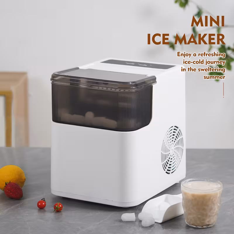 جهاز صنع الثلج المحمول من مع إخراج 25 رطلاً، 9 مكعبات ثلج في 6 دقائق، استخدام لمدة 24 ساعة، تنظيف تلقائي، يتضمن سلة وملعقة، مثالي للمنزل، المطبخ، التخييم، rv، جهاز صنع الثلج المنزلي | جهاز صنع الثلج الحديث | جهاز صنع الثلج المتين، جهاز صنع الثلج للفريزر تفاصيل المنتج 1