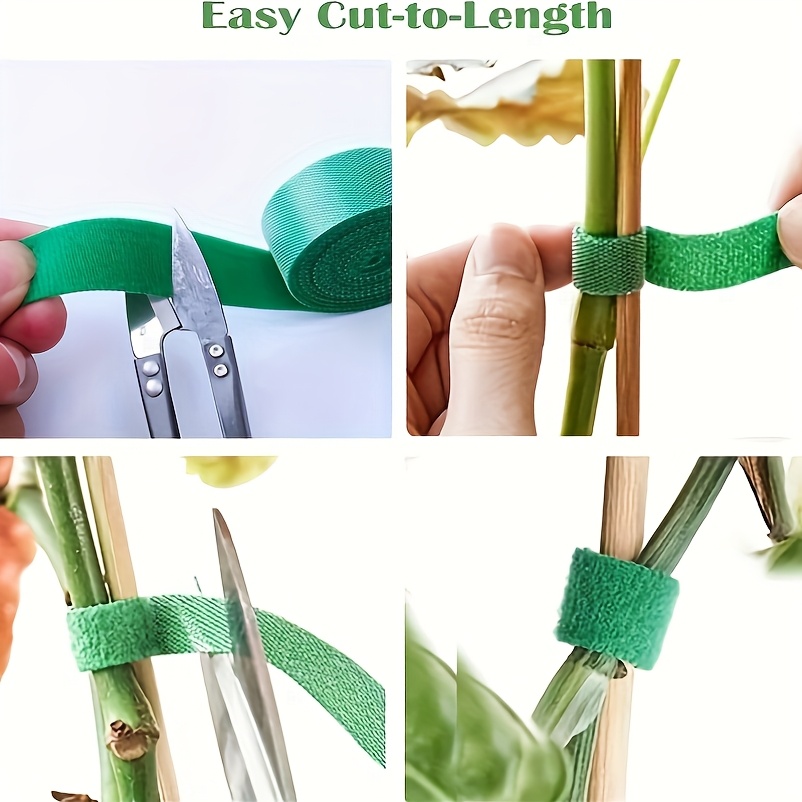 5 Meters/Roll Reusable Nylon Plant Tie - Green Garden Plant Bandage Cable Tie - Self-adhesive Plant Fastening Tape - Suitable for Plants, Gardens, Home - High-Quality, Durable and Easy to Use