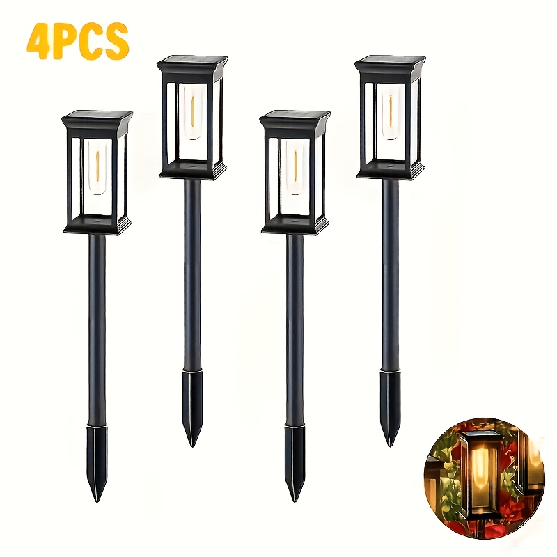 Image of Lihangstar 4pcs Lawn Light, Automatically Lights , Bright And Durable Solar Landscape Light, Solar Lawn Light For Blocks, Suitable For , Lawns, Courtyards, Garden Decoration