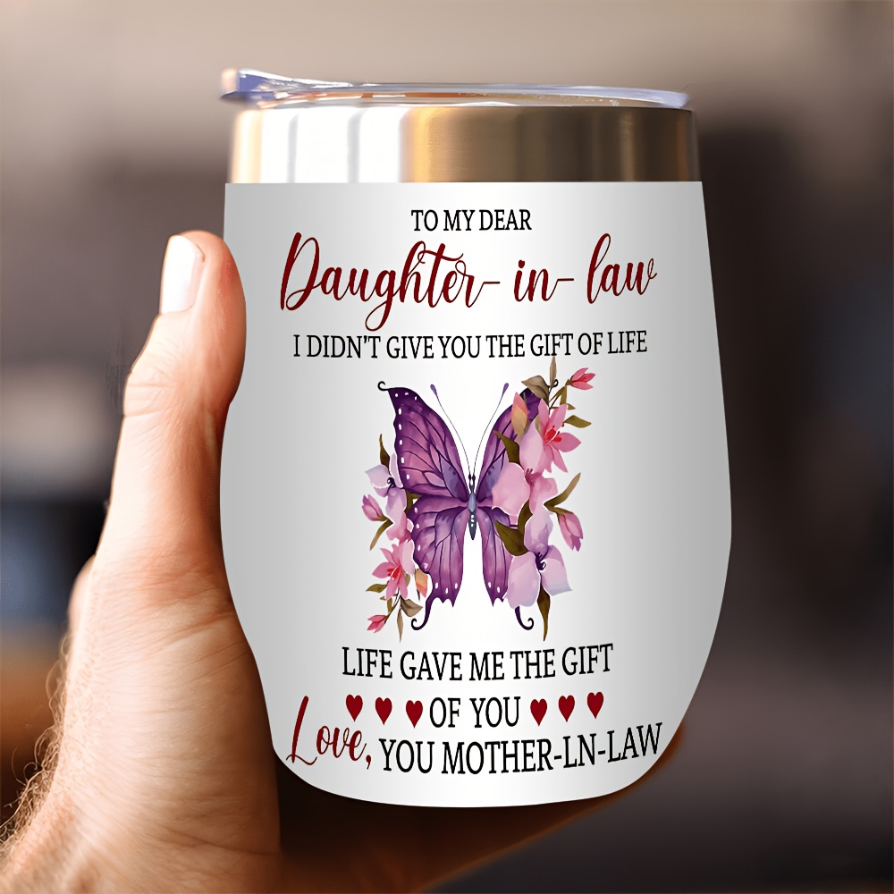 TEMU 1pc Easy , Daughter-in-law Stainless Steel Cup, Stainless Steel, 12oz Double Wall Stainless Steel Cup, Home, Office, Study, Gifts, Festival