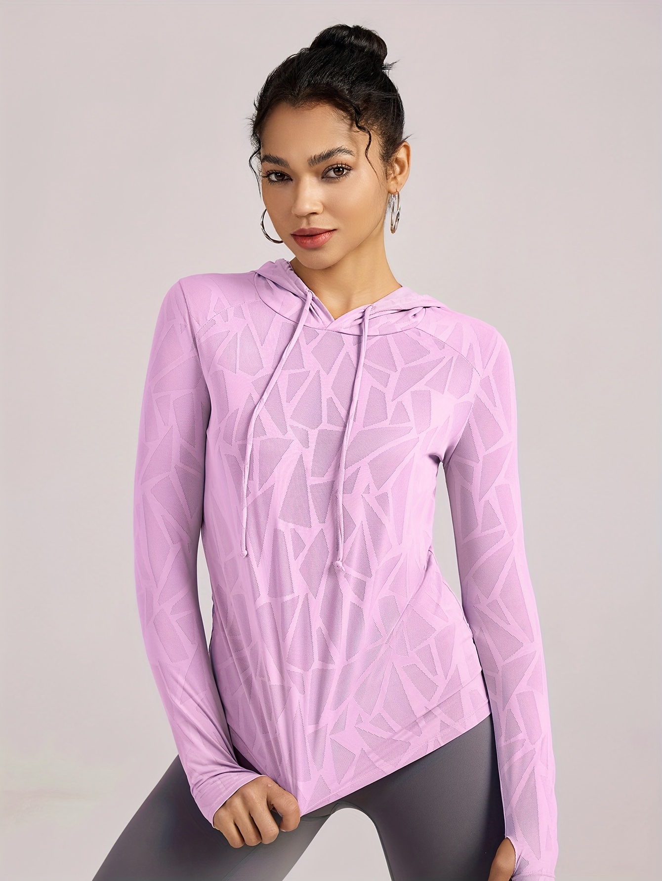 women's loose fit hooded yoga top lightweight quick dry long