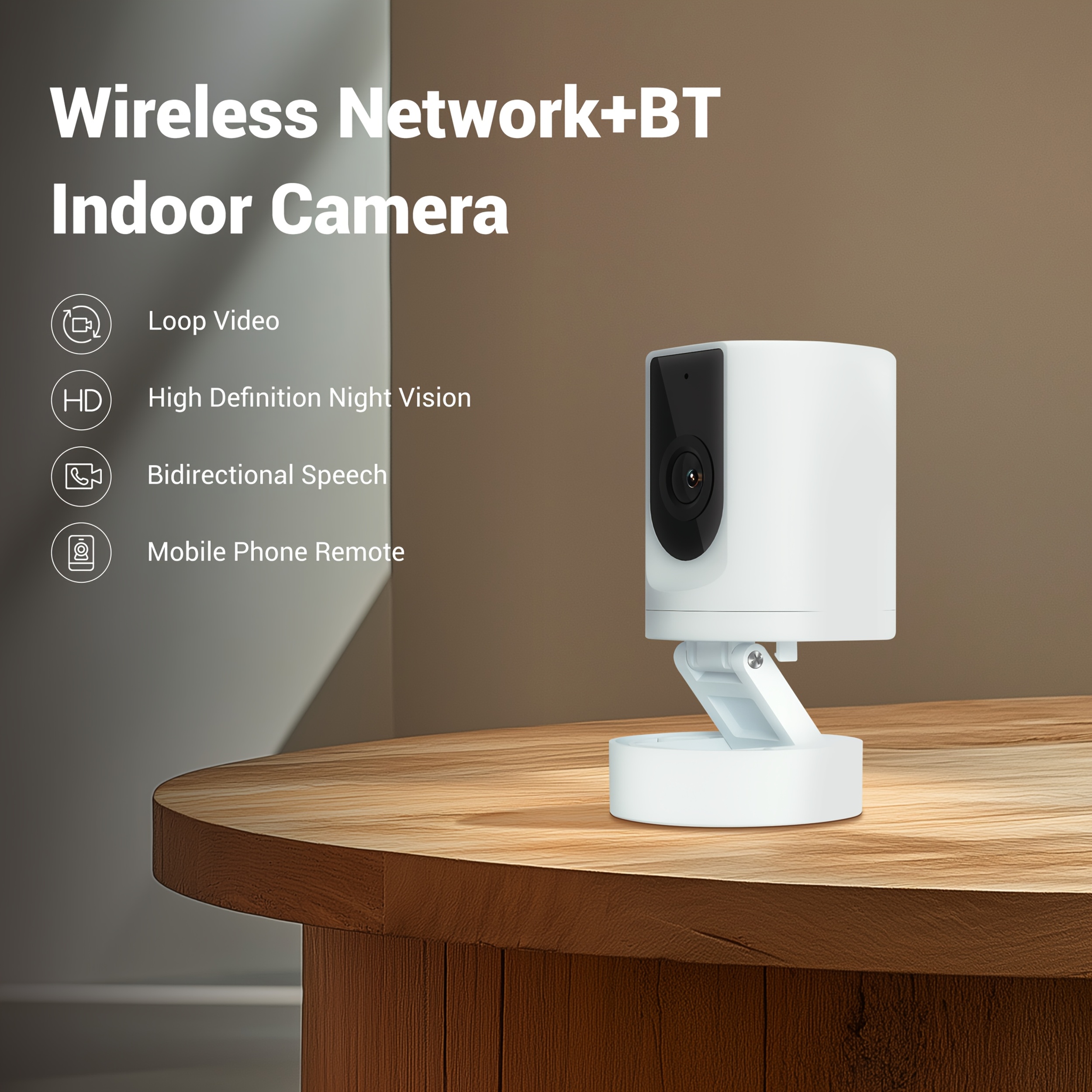 TEMU Black Friday 1pc Security Camera Indoor, 1080p Pet Camera, With Phone App, Foldable Baby Camera For Home Security, Flexible Installation, Motion