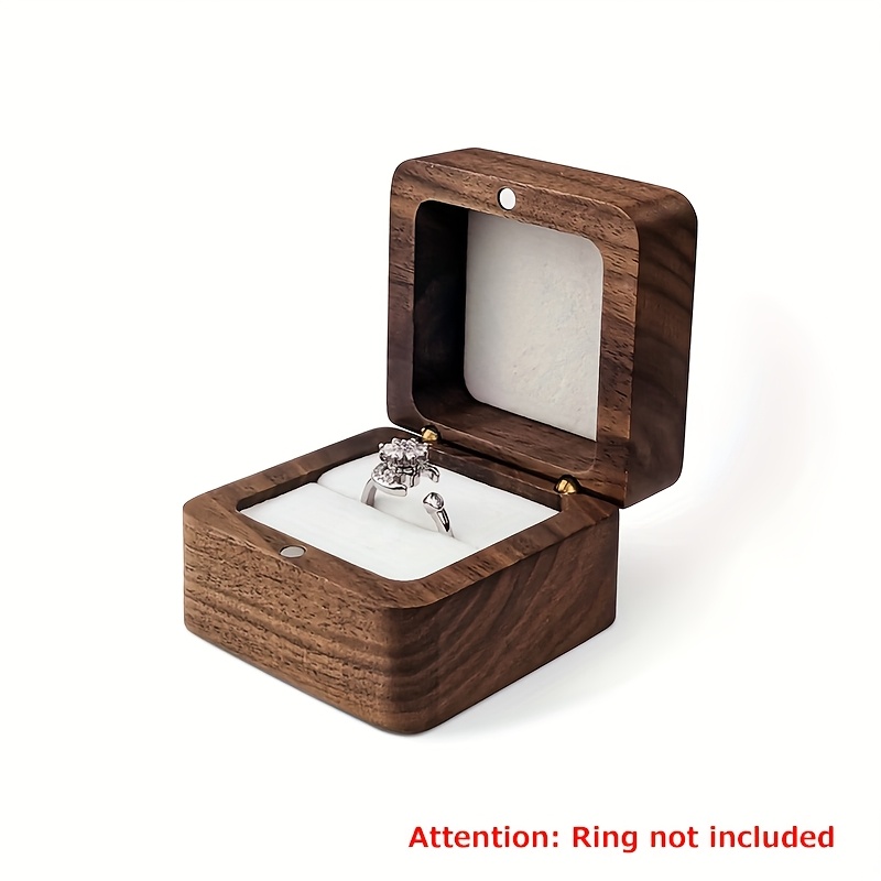 Ring Box Single Slot Velvet Lined |wedding Engagement Ring Holder |vintage Gift Set With Card ()
