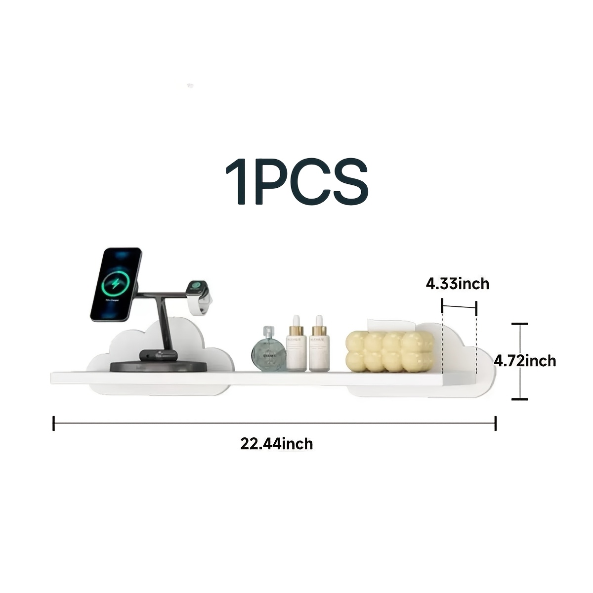 TEMU Étagère Murale 1 pièce, Étagère Murale Double de Nuage, Étagère Murale Décorative pour TV, Séparateur Nuage