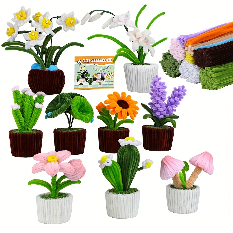 Kit De Cure-pipes 400 Pièces De Cure-pipes 4 Couleurs Bouquet De Fleurs