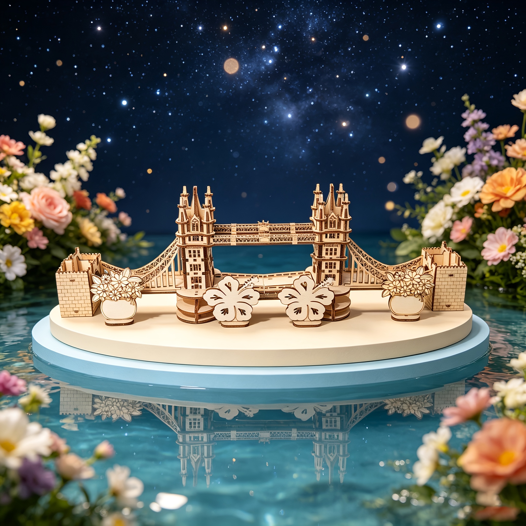 3D Wooden Tower Bridge Puzzle Assembly Model Kit