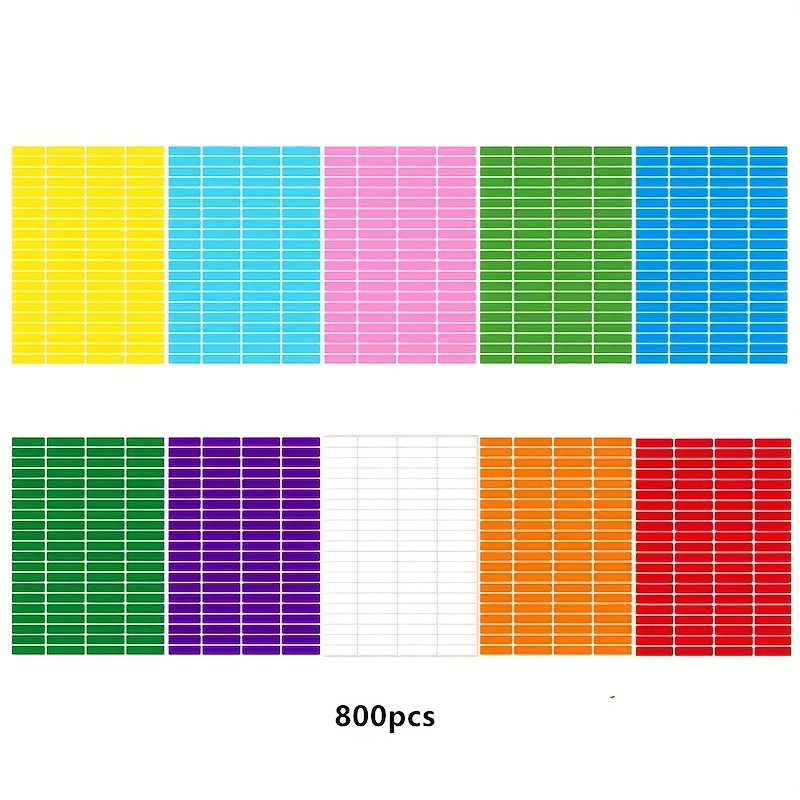 Image of Rectangular Color Coding Label Stickers For Teachers And Students, Books, Textbooks, And Files, Handwritten And Printable, Waterproof Name Stickers, Color Coding Identification Adhesive Labels