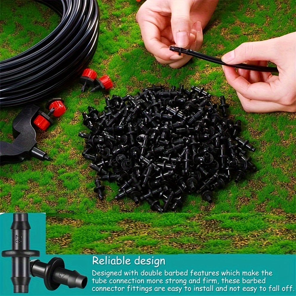 Deror 100 pezzi 4/7 connettore tubo 2 vie connettore di irrigazione a goccia raccordo accessori irrigazione giardino