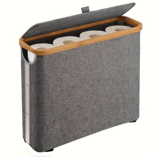 bamboo toilet paper holder modern bathroom storage cabinet container andkerchief storage basket ultra thin roll paper storage box for storing tissues and accessories storage basket that can 12rolls of toilet paper holder shelf baskets