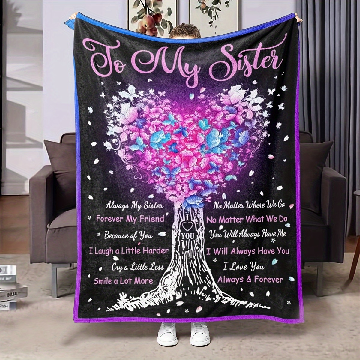 

en à Thème Sœur - , Chaude & Réversible Canapé, Lit, et - Cadeau Polyvalent Toutes