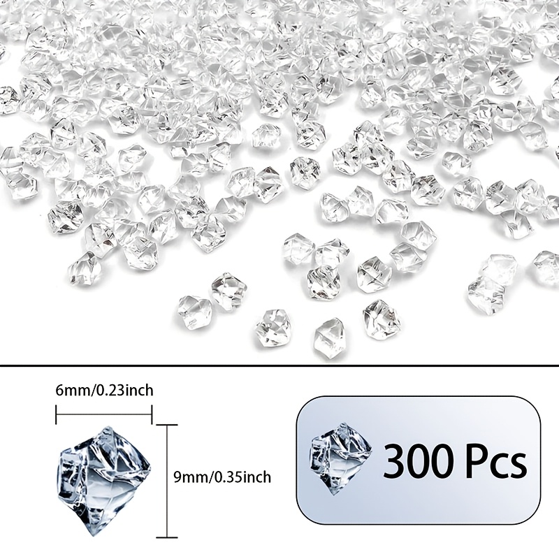 TEMU Fake Crushed Ice Cubes Photography Backdrops Props Clear Artificial Acrylic Crystal For Vase Fillers Party Favor Wedding Backgrounds Decoration