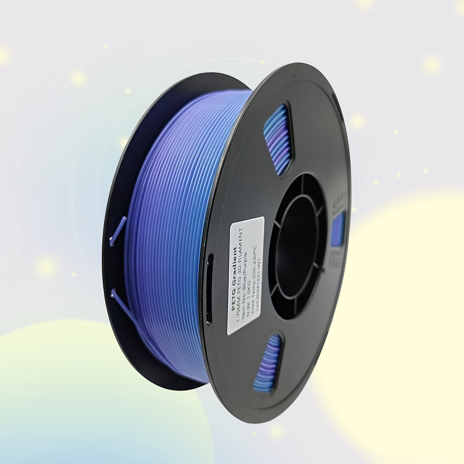 Image of Petg Filament 1.75mm, Translucent Gradient Blue To Purple, High Light 3d Printer Filament, 1kg Spool (2.2lbs) Spool, Petg Blue To Purple