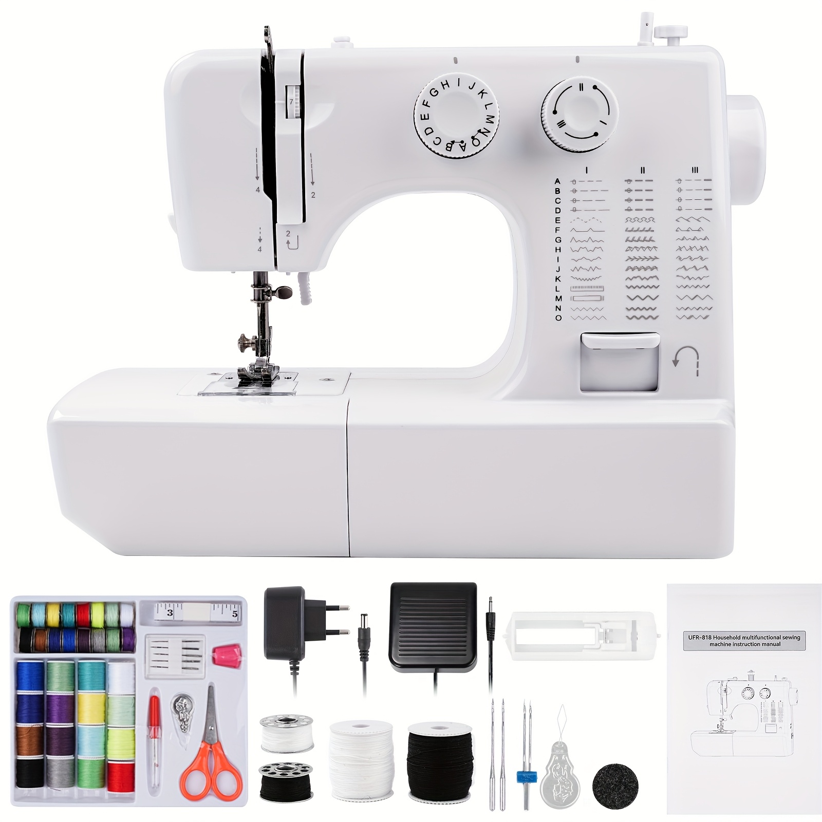 TEMU Sewing Machine For Beginners, 45 Programs, Small Overlock Sewing Machines, 818 Mini Sewing Machine, Electric Sewing Machine With Foot Pedal With