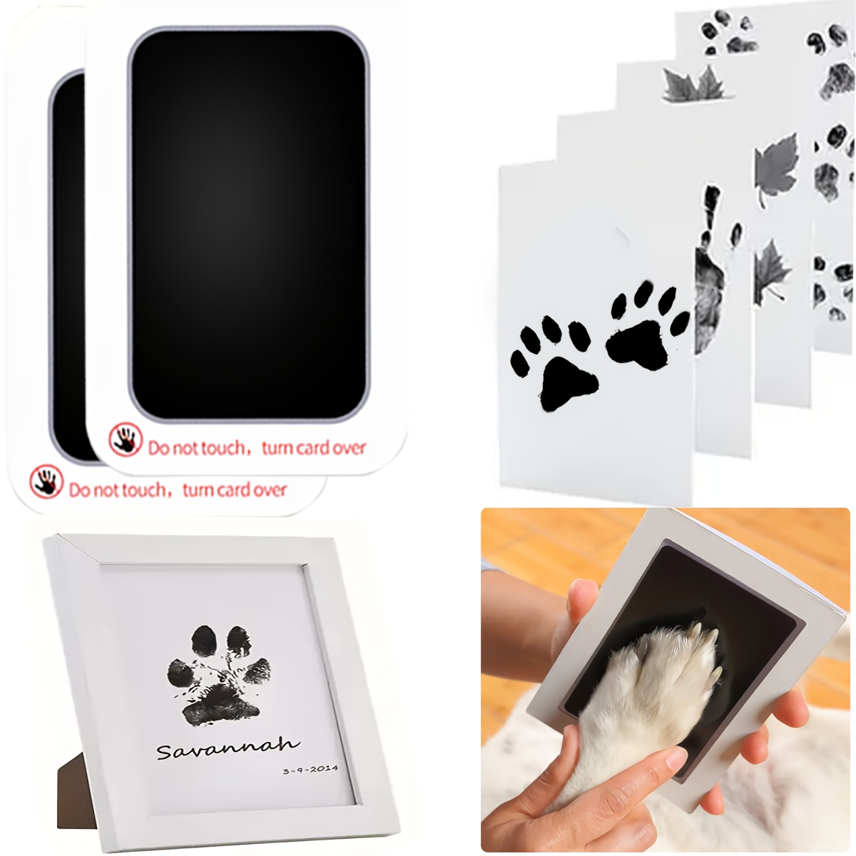 TEMU 4pcs Print Kits, , Non-contact Prints, 2 Boxes With 2 Sheets Each, Plastic, Keepsake For Pet Owners, Printing, Non-contact Pet , Non-contact ,