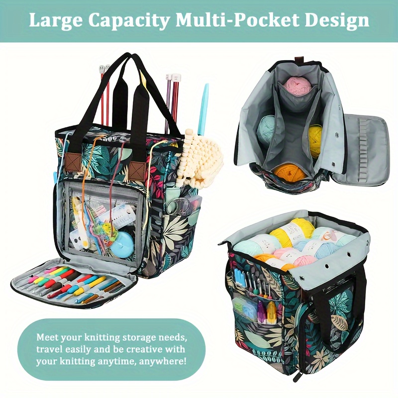 

Knitting & Crochet Organizer Tote Bag - For , , Projects & Sewing ( )