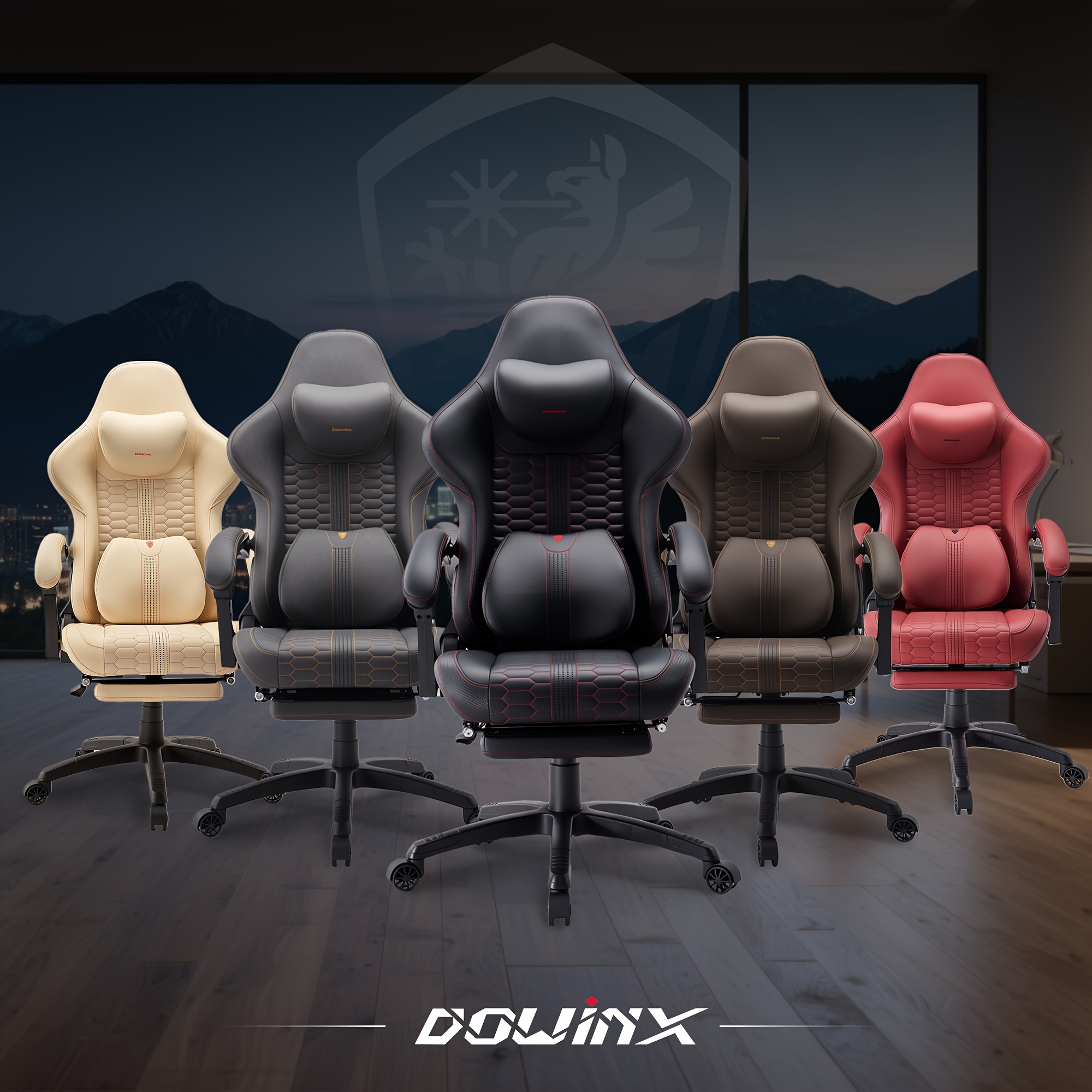 Gamingstoel in race-stijl met lendensteun en een gewichtscapaciteit van 181,44 kg - Ergonomische bureaustoel met hoge rugleuning, verstelbare voetensteun en 360° draaibare computerstoel, gemaakt van premium zwart voor ultiem gaming-/werkcomfort