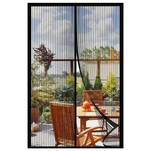 a heavy duty self sealing magnetic screen door tool free installation with dual fixation using magnetic strips and suitable for designed for front back doors patios