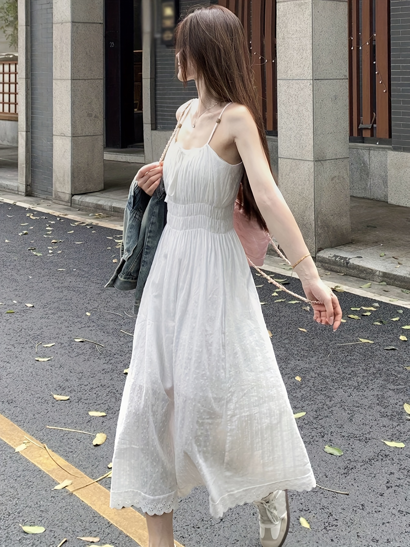 SinceThen★French style suspender white long dress ST13 Romantic long dress – SINCETHEN