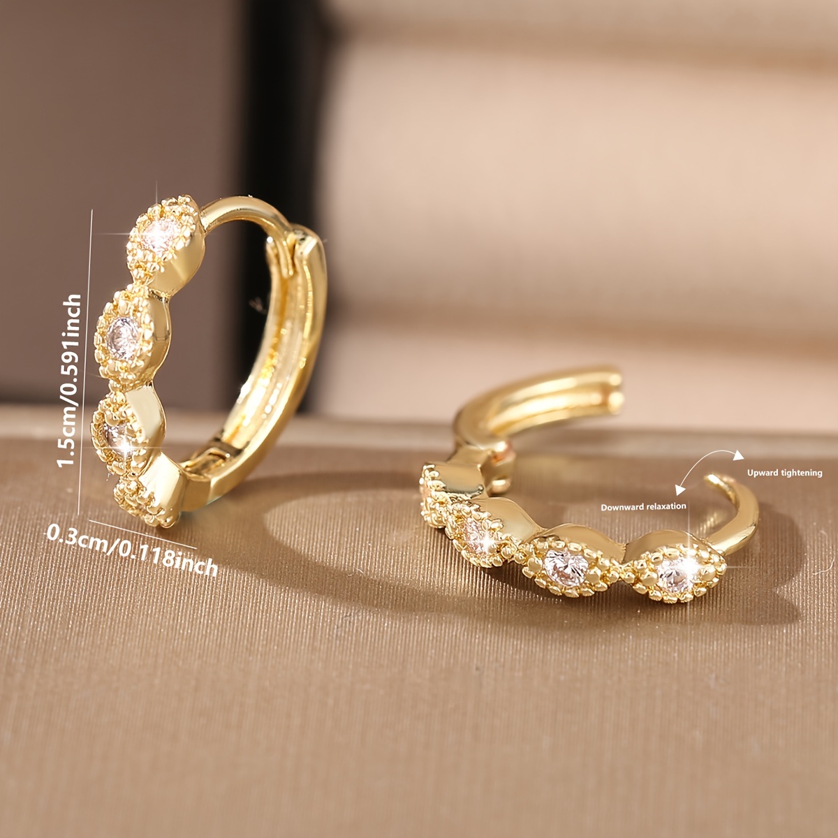 Women's Copper Inlaid Zircon Geometric Water Drop Earrings