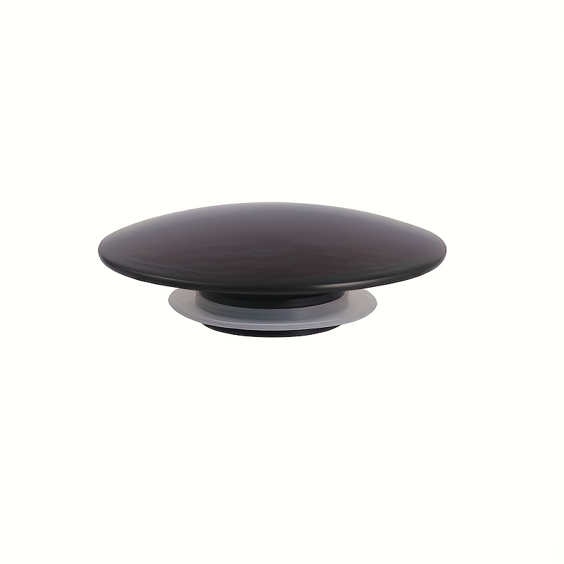 E-shop Elegante, schwarze, federbelastete Ablaufabdeckung für Waschbecken und Spülen - 36 mm bis 38 mm Öffnung, modernes, minimalistisches Design mit