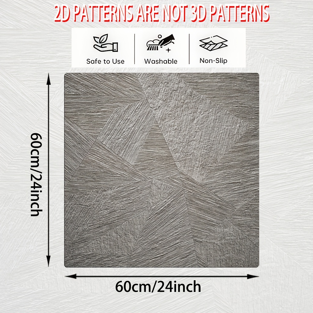 TEMU 1pc, 2d Flat Printed Protective Pad For Washing Machine Tops, Featuring Gray And White Striped Design, Made From Durable Materials, Ideal For