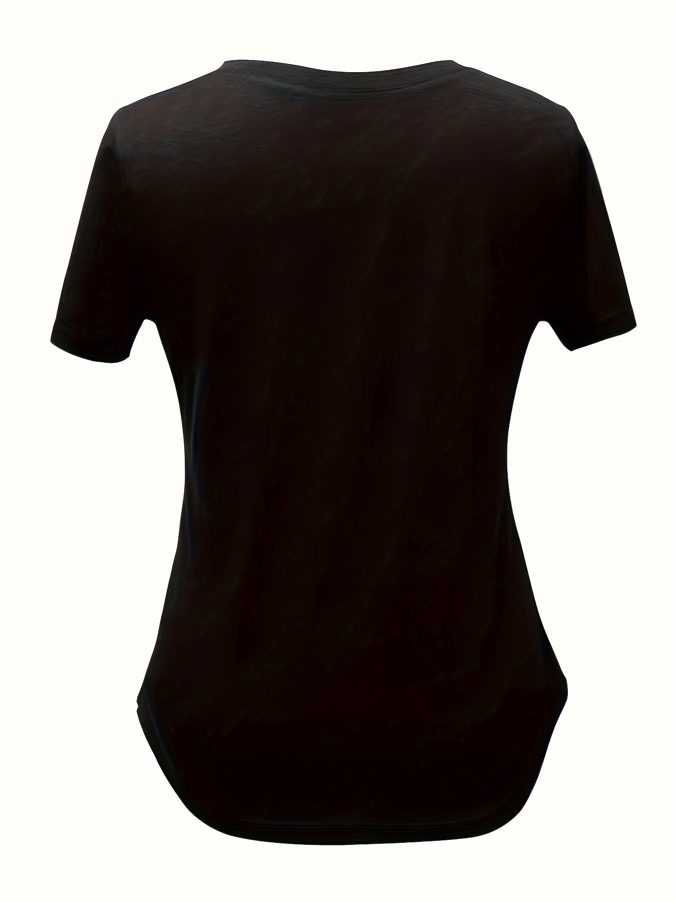 Solid Color Casual Short Sleeve T-shirt, V-Neck Running Sports Tee, Women's Activewear