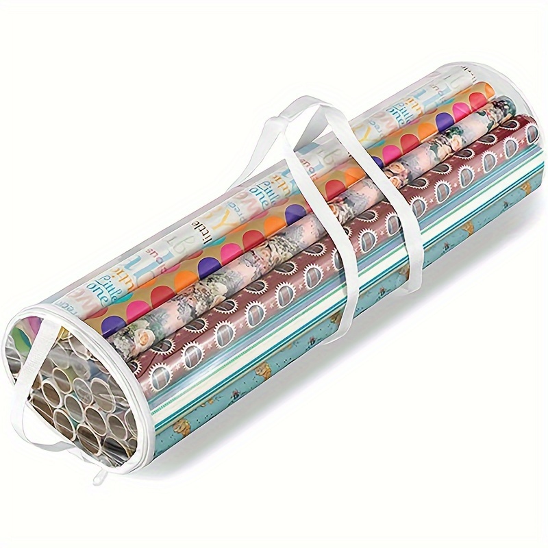 

1pc Sac de Rangement pour d'Emballage de Noël avec PVC , Fermeture Éclair - Design à Colorés & de Neige, pour de Cadeaux de Fête & de la Décoration, Sacs à Cadeaux de Noël, Rangement pour d'Emballage