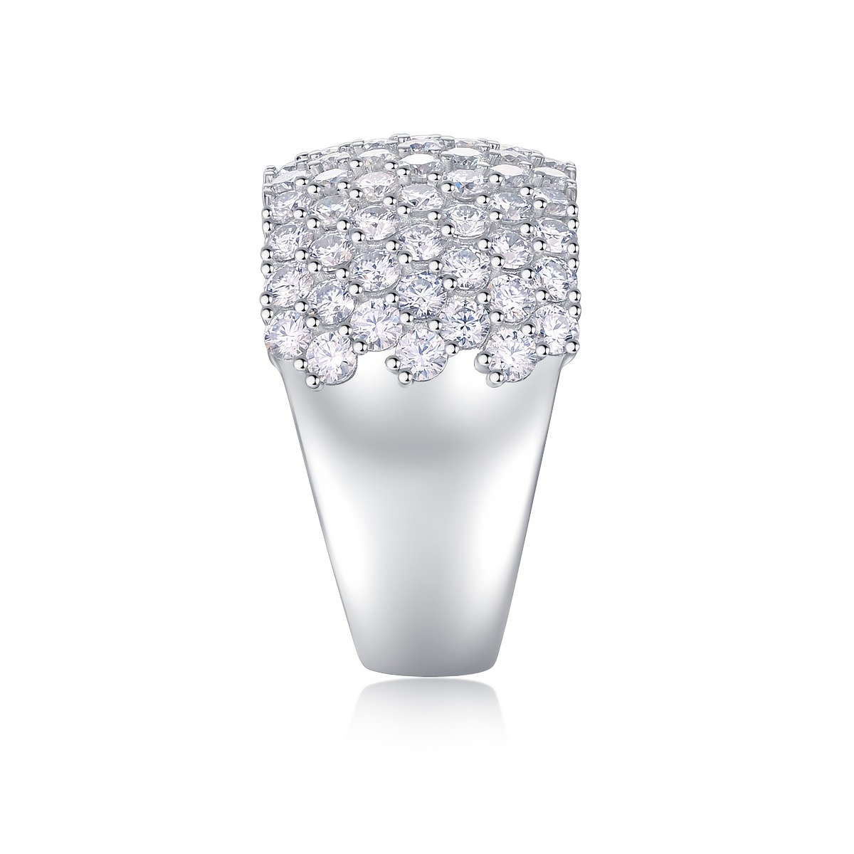 Silvery Electrocution Ring Moissanite Hao Set Closed Ring