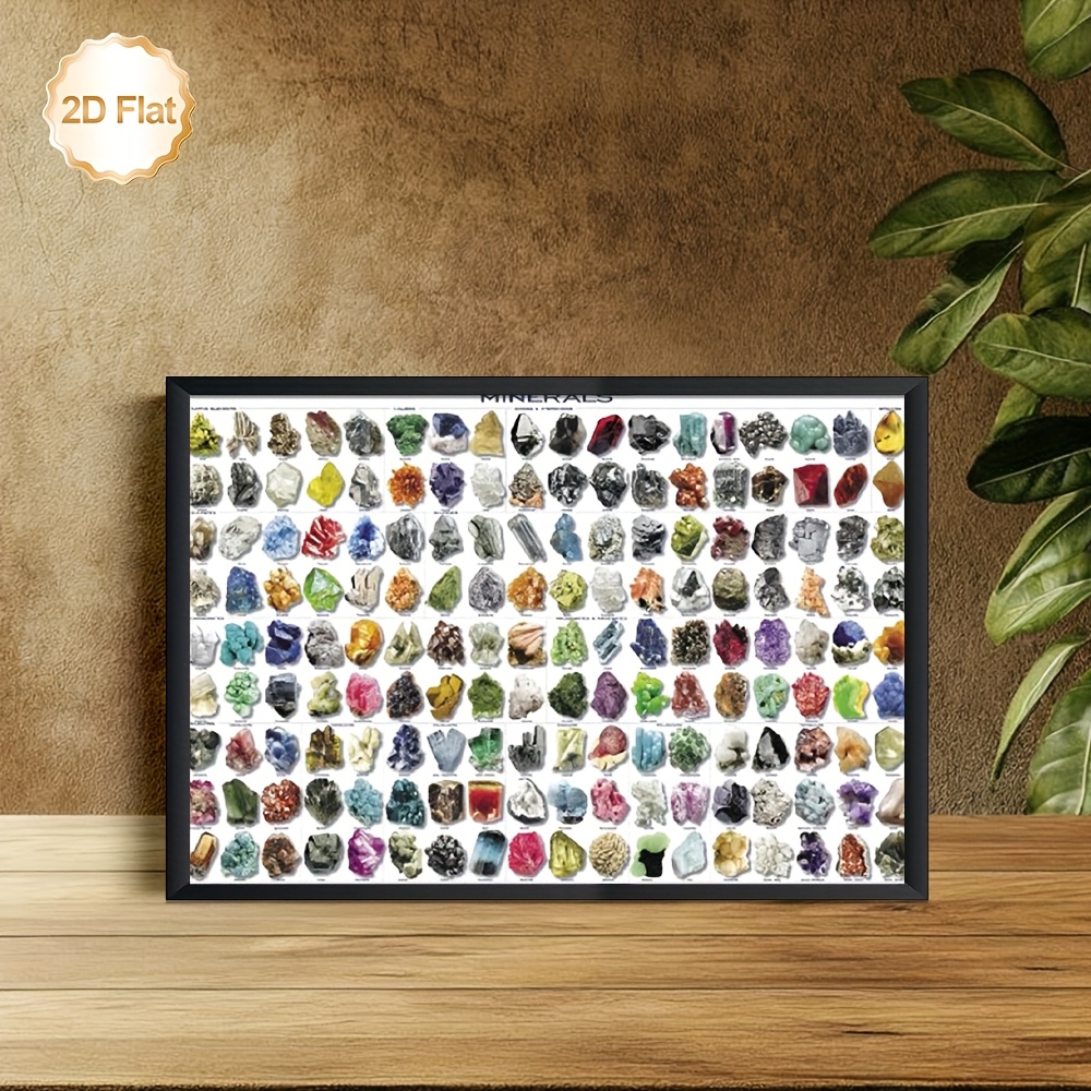 item picture two dimensional flat canvas art piece with a frame featuring a mineral collection design ideal for decorating living rooms   offices   museums and enhancing home decor