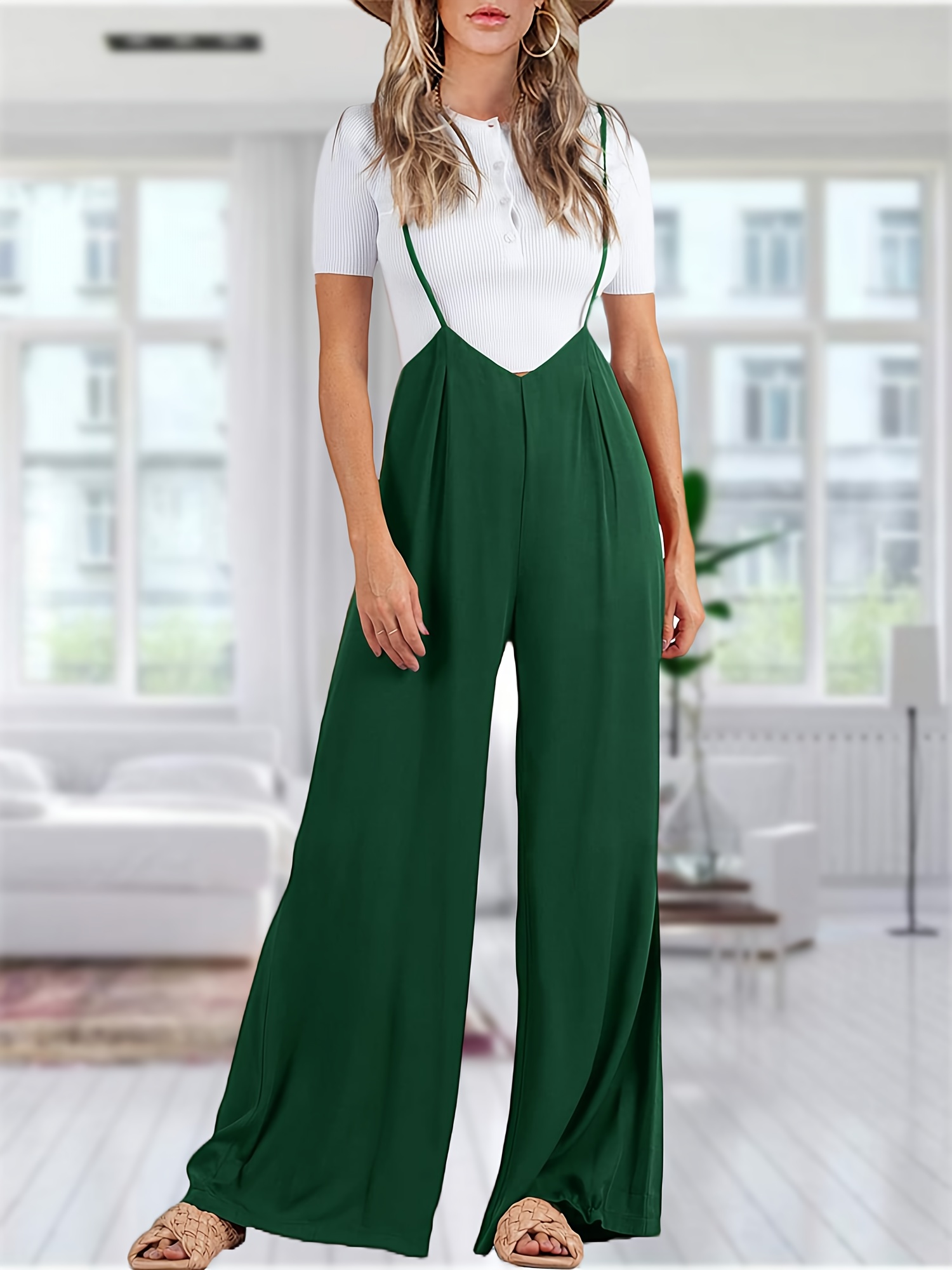 Aritzia Jumpsuit Vince Camuto Women's Halter Tie-Back Wide-Leg