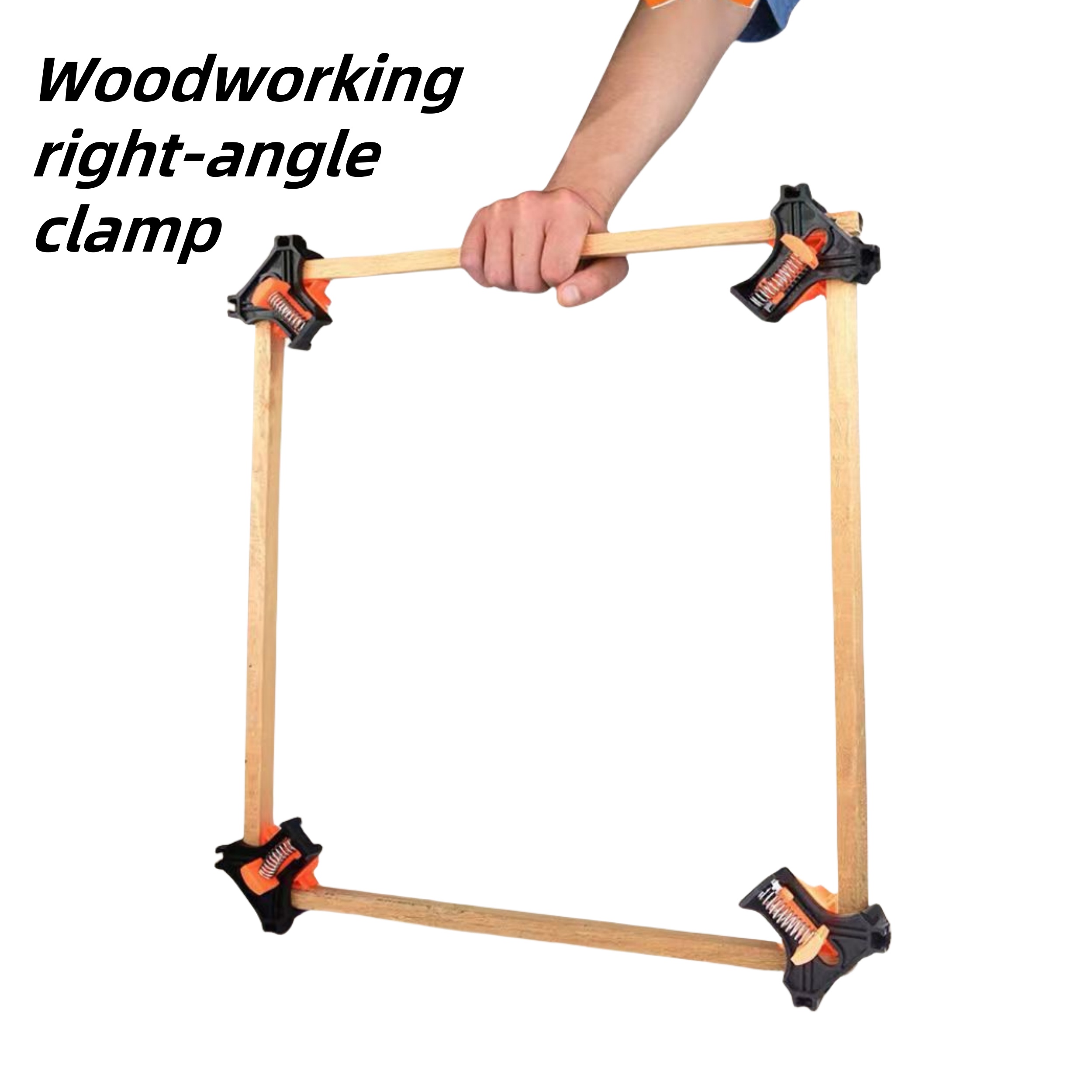 4 piezas de abrazaderas de ángulo de 90 grados de agarre rápido, juego de abrazaderas para carpintería con resorte ajustable, material plástico duradero, ideal para carpintería, ensamblaje de gabinetes y enmarcado de cuadros - Regalo perfecto para Navidad
