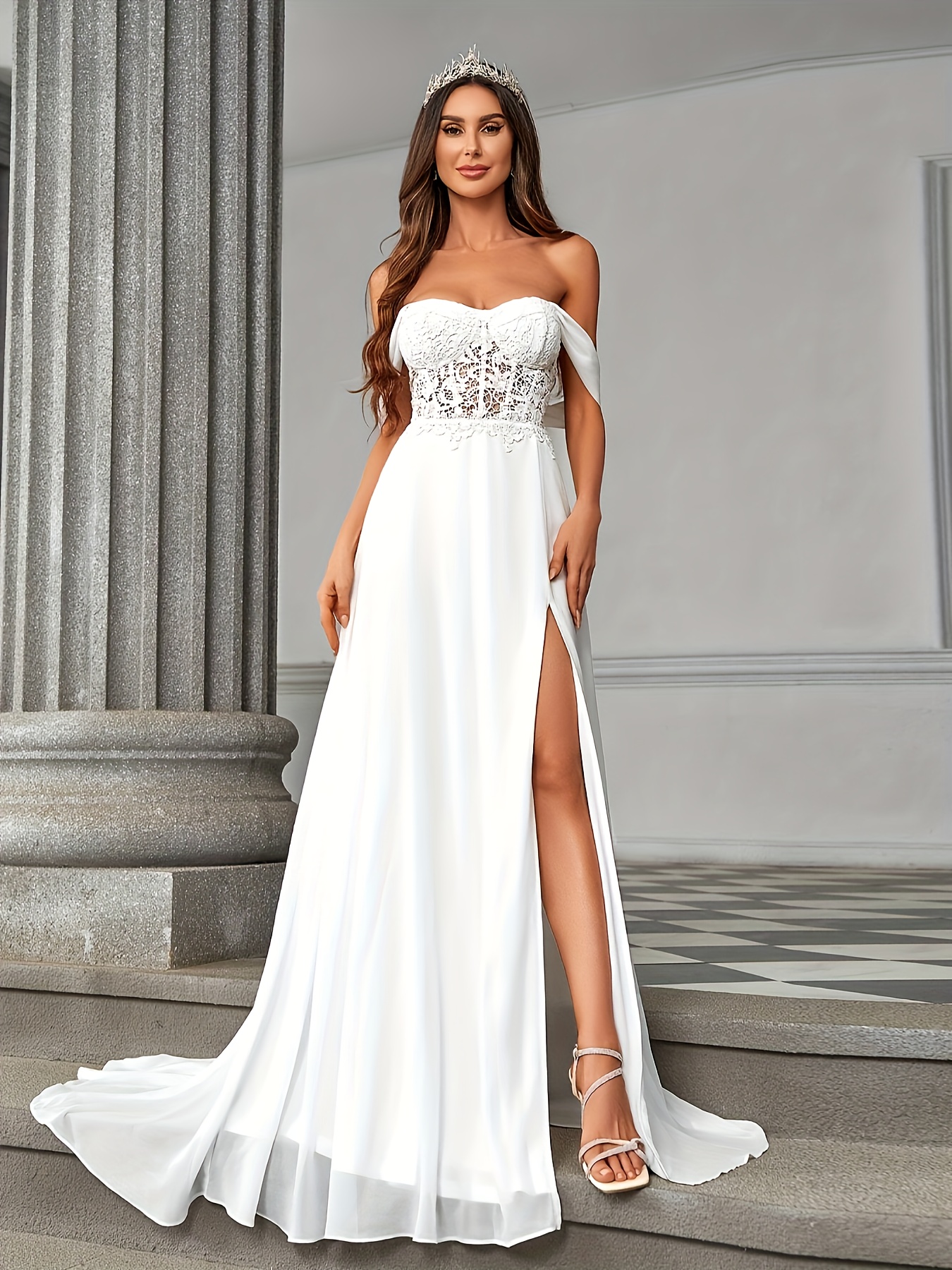 sachin and babi light blue dress VIRELLA | Princess wedding dress with sweetheart neckline in mikado main image 1