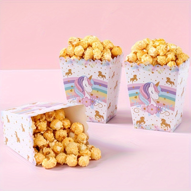 

10pcs, Unicorn Popcorn Box, Rainbow Unicorn Popcorn Box, Popcorn Candy Grain , Unicorn Theme Party Decoration, Birthday Party Supplies, Shower Party Decoration