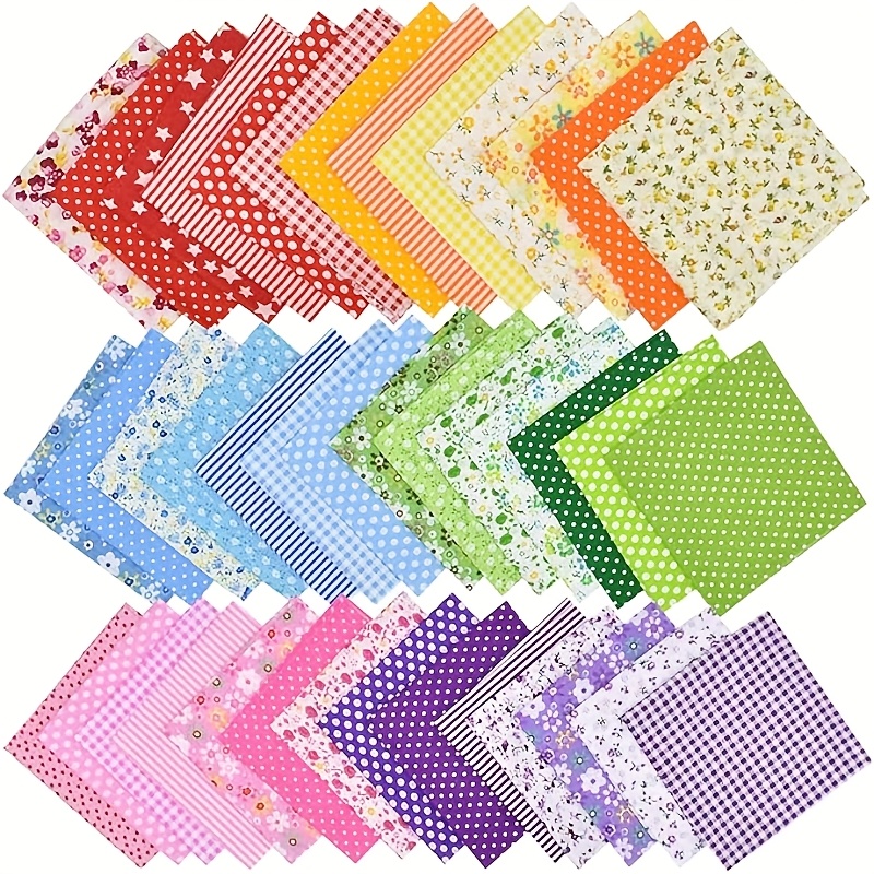TEMU 46pcs 10"x10" Quilting Cotton Squares Sheets Pre-cut Design Printed Floral Craft Fabric For Diy Sewing Scrapbooking Quilting Craft (red/