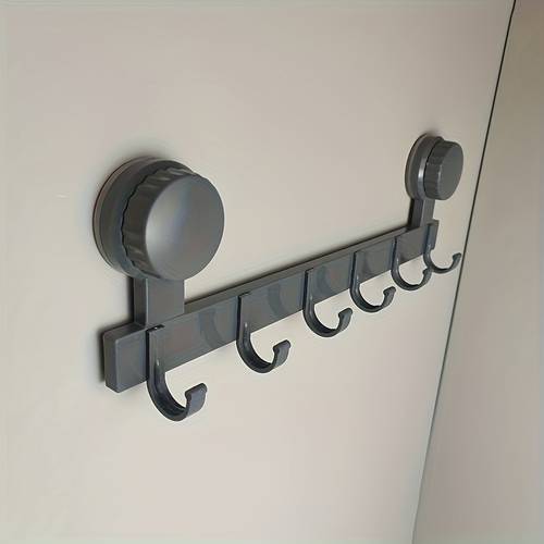 a very practical 6 hook hanger for drilling suction cup wall mount used to store clothes towels bathrobes small items etc suitable for bathrooms bedrooms washrooms living rooms etc