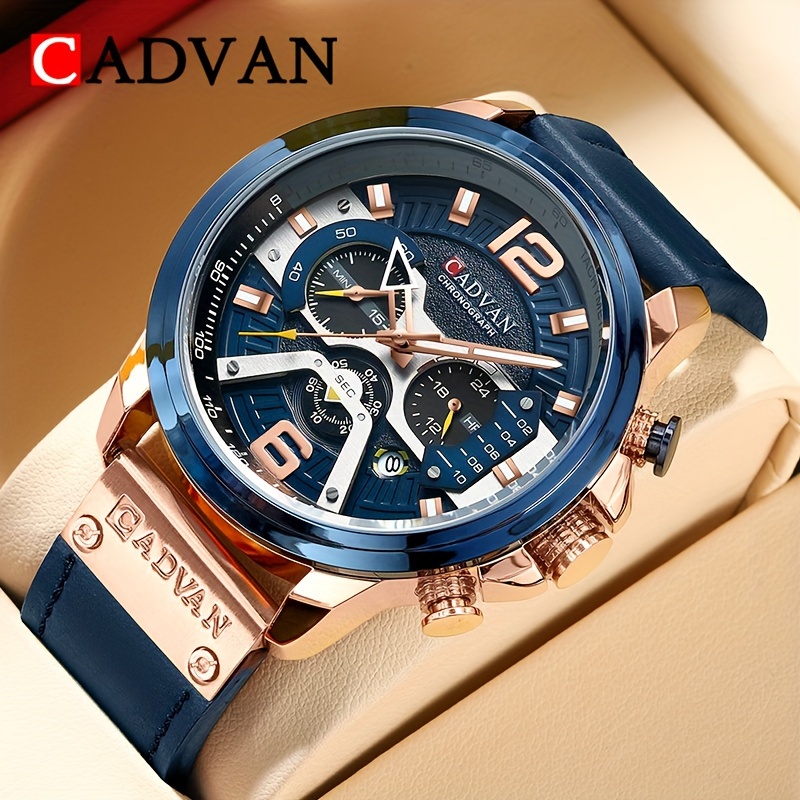 

Business Men's Fashion Calendar Waterproof Six-pin Multifunctional Quartz Watch With Gift Box